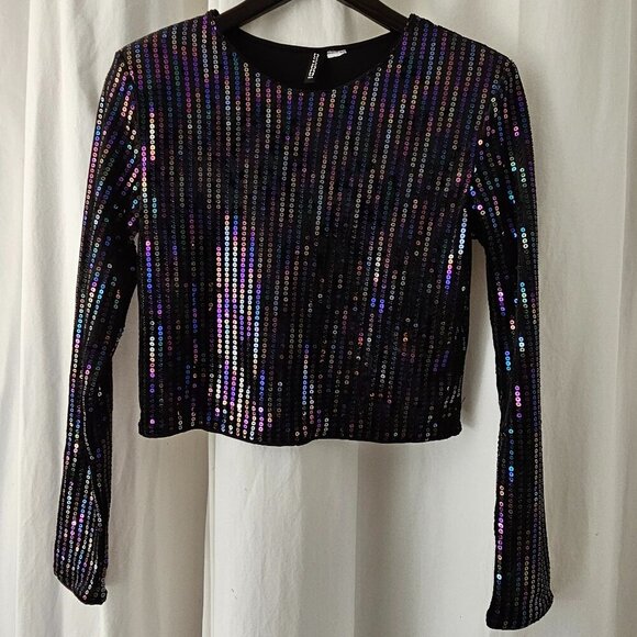 Divided H&M Black Velvet & Sequin Top - Picture 8 of 14